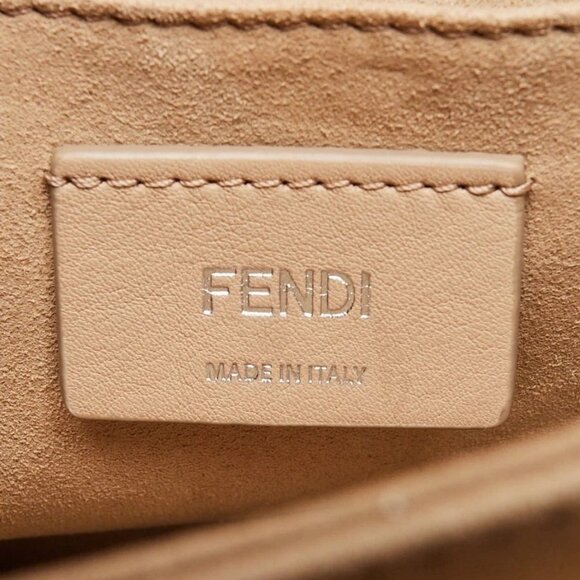 Fendi Light Beige/Pink Nappa Leather Bow Kan I Medium Shoulder Bag - Picture 7 of 12